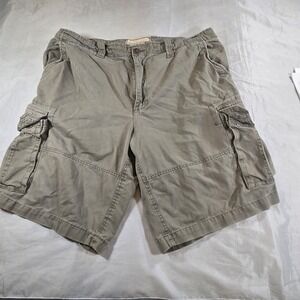 Society Of One Mens Cargo Shorts Size 42 Olive Green Drawstring Cotton Casual